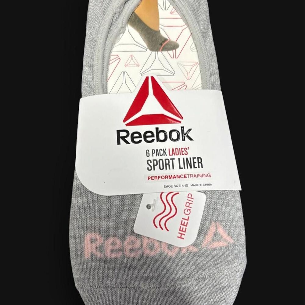 Reebok Women’s 6 Pack Sport Liner Socks Black Shoe Size 4-10